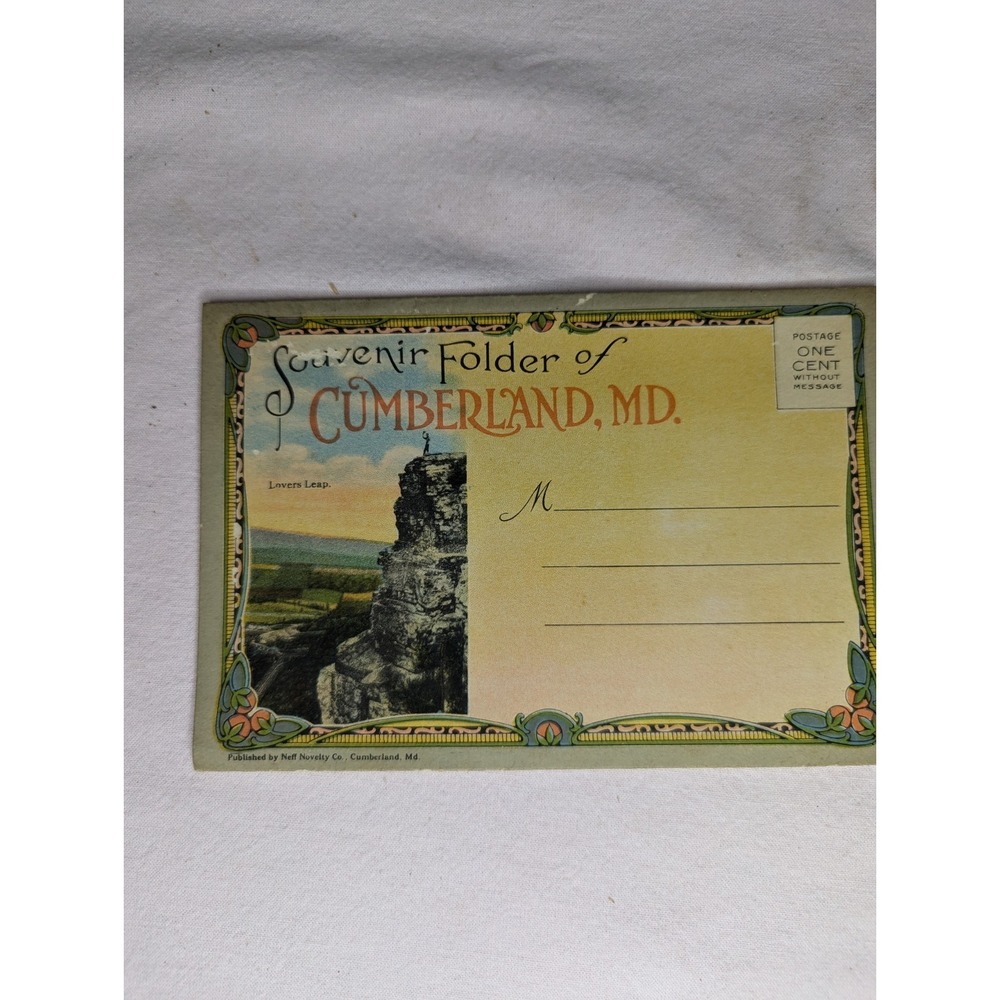 Vintage souvenir Folder picture book post card size Cumberland Maryland Ephemera